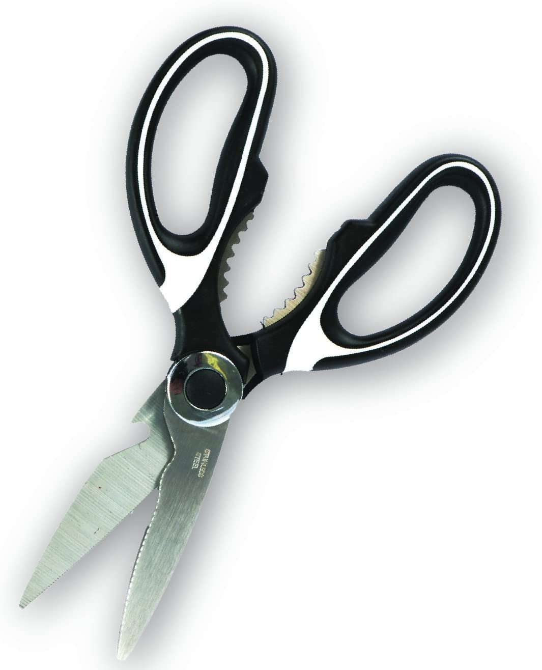 Multi Purpose Kitchen Scissors Heavy Duty Chicken Shears for Meat, Fish, Poultry and More With Built In Nut Cracker and Bottle Opener 2 PK. by Gee Gadgets
