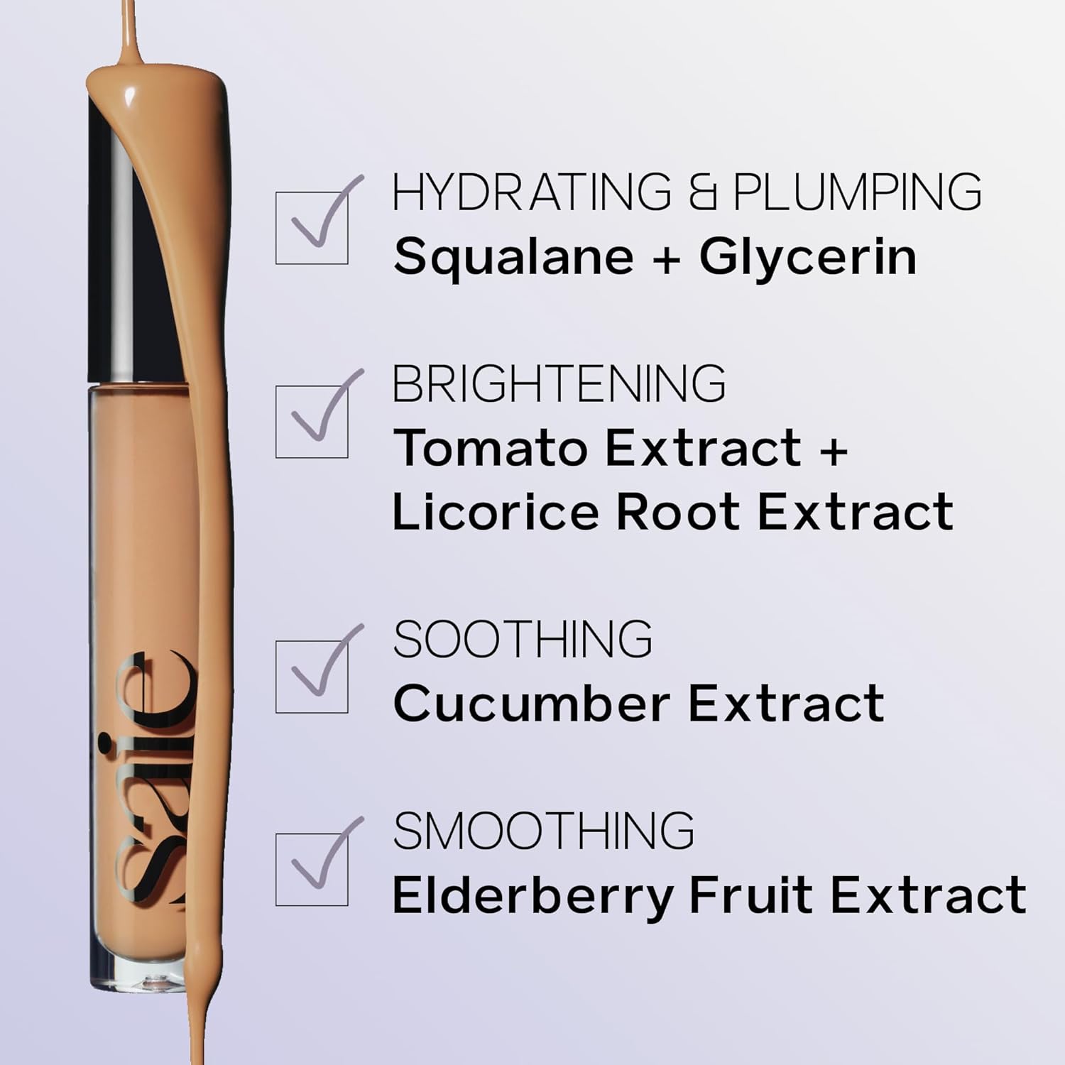 Saie Hydrabeam Under Eye Brightener - Sheer + Hydrating Eye Brightener with Cucumber Extract - Instantly Illuminates Skin for a Radiant Finish - Shade 5 (0.2 oz)
