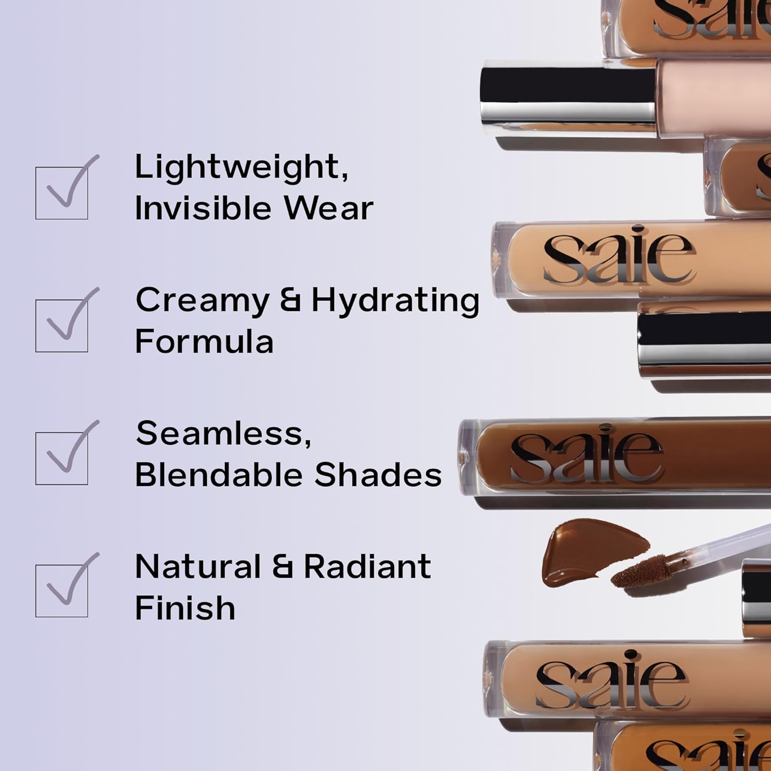 Saie Hydrabeam Under Eye Brightener - Sheer + Hydrating Eye Brightener with Cucumber Extract - Instantly Illuminates Skin for a Radiant Finish - Shade 5 (0.2 oz)