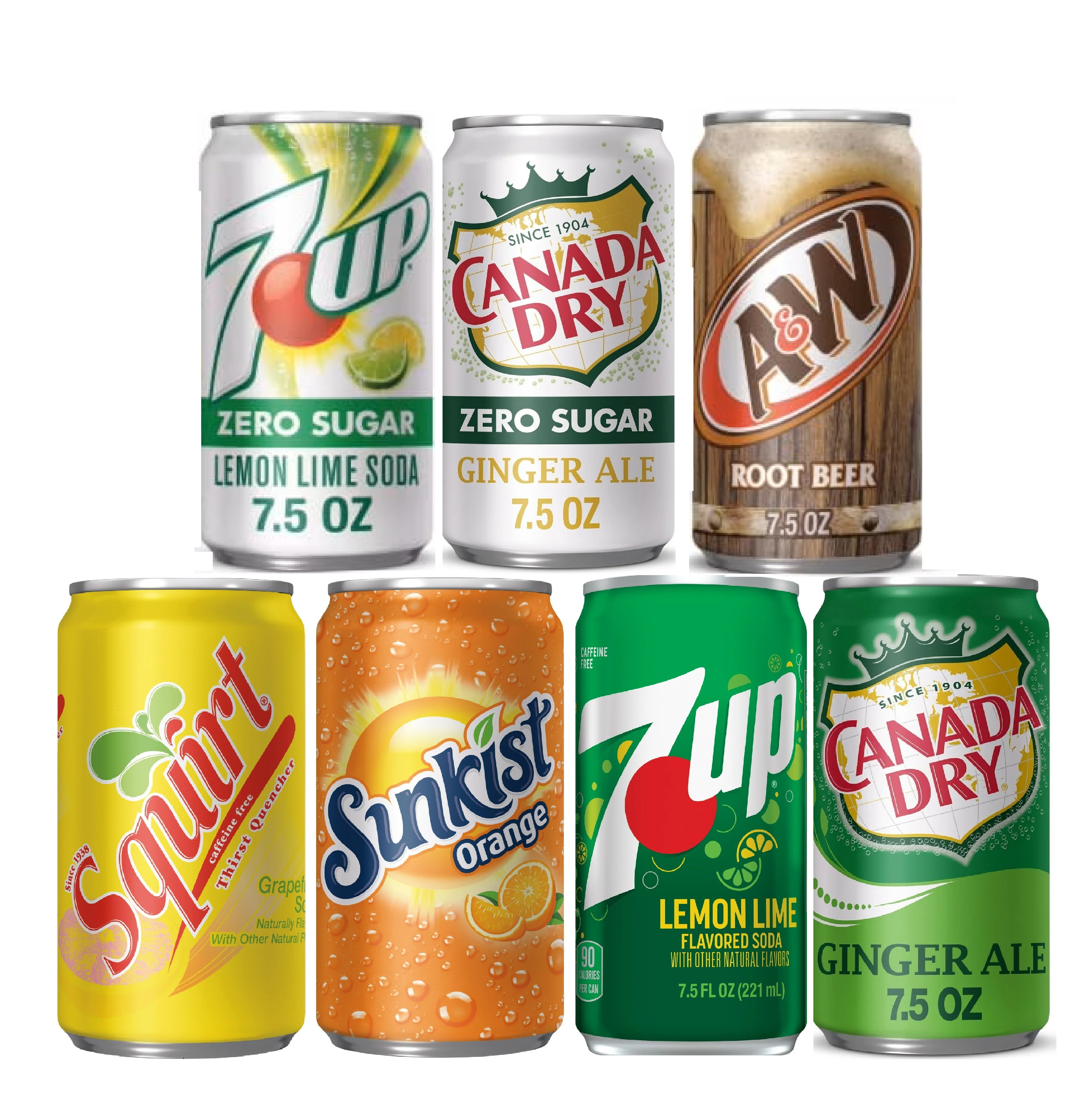 Mixed Softdrinks Pack, Mini Can 7.5 Fl Ounce Can Assorted Flavor (Pack of 7) Packaging May Vary…