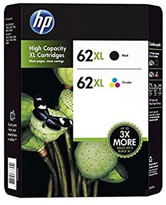 Genuine HP 62XL Black and Color Inkjet Cartridges in Retail Combo Pack