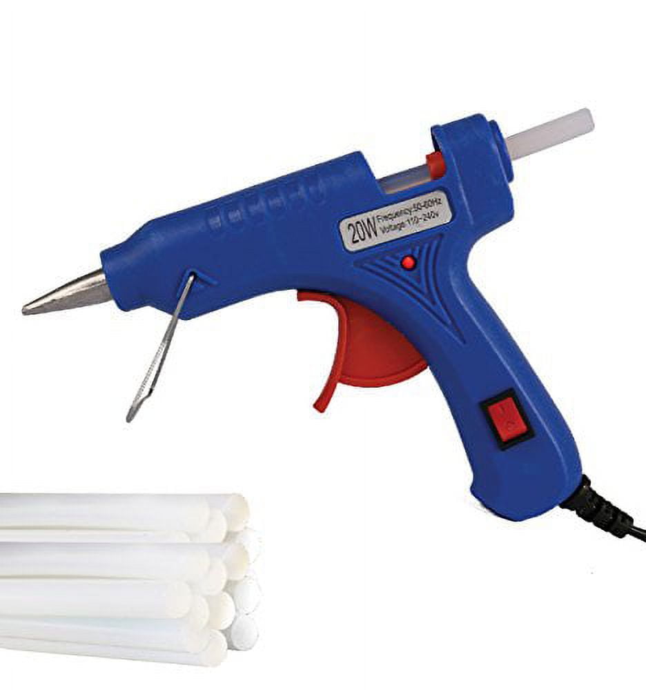 Hot Glue Gun - Rapid Heating and Quick Melt for Arts and Crafts, Household Sealing, Repairs and DIY Projects - 20 Watt - Blue - by Gee Gadgets