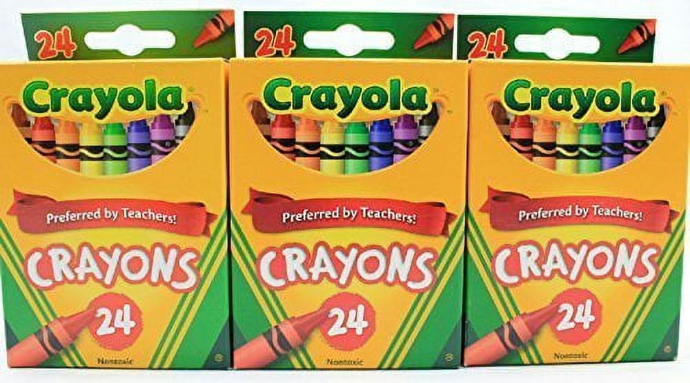 Crayola Box of Crayons Non-Toxic Color Coloring School Supplies, 24 Count, 3 Pack