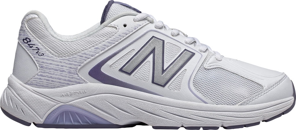 Women's New Balance 847v3 Walking Shoe White/Grey Synthetic 6 D