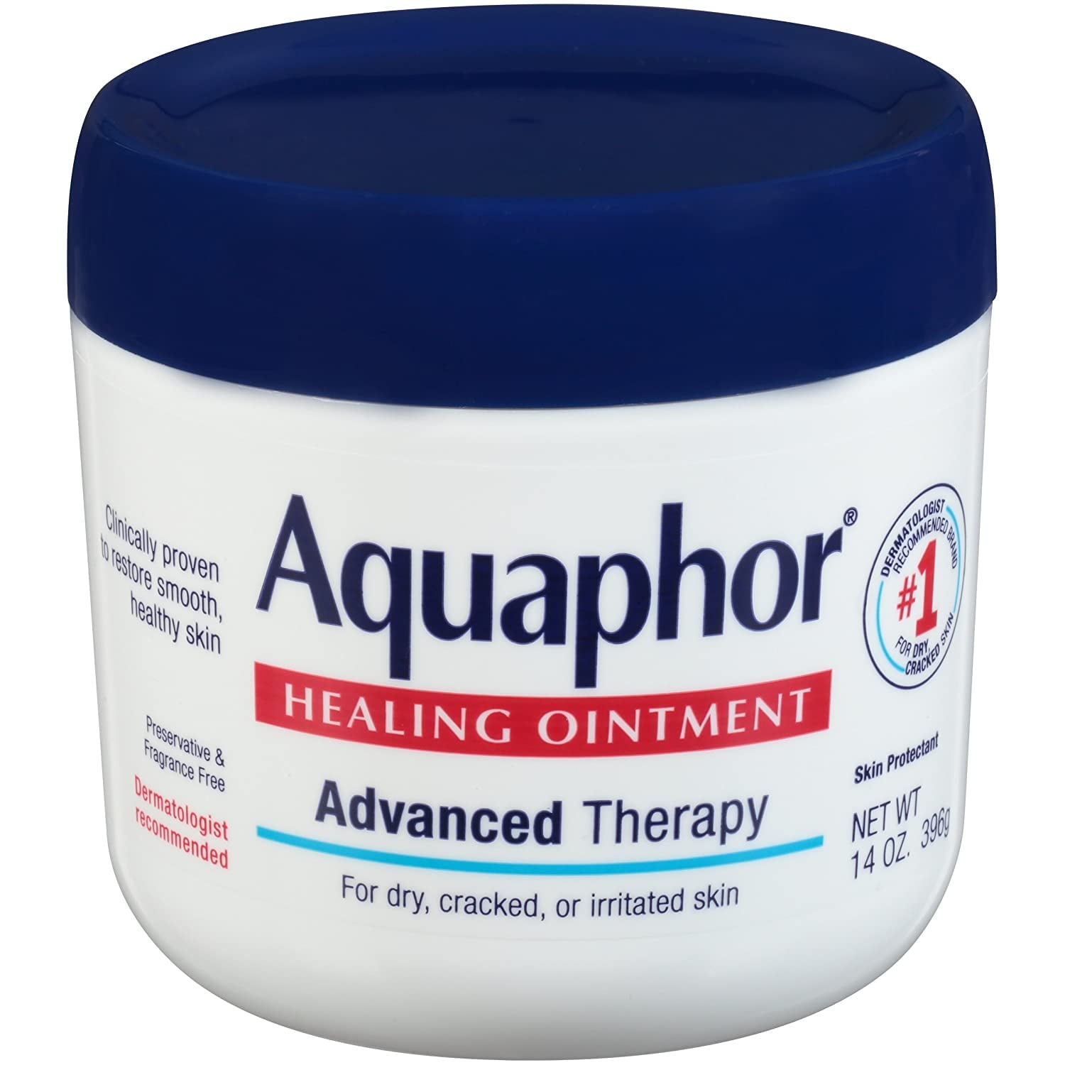 Aquaphor Healing Ointment - Moisturizing Skin Protectant for Dry Cracked Hands, Heels and Elbows, Use After Hand Washing - 14 oz. Jar