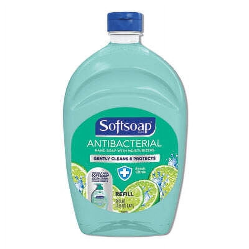 Softsoap Antibacterial Liquid Hand Soap Refills, Fresh, 50 oz, Green, 6/Carton (45991)