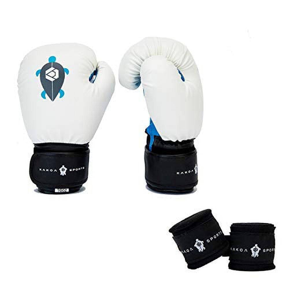 Kakoa Sports Boxing Gloves & Hand Wraps Set for Women and Men -16oz - Perfect for Boxing, Muay Thai, Kickboxing, MMA Training, Heavy Bag, & Punching Bags - Sparring Gloves (White)