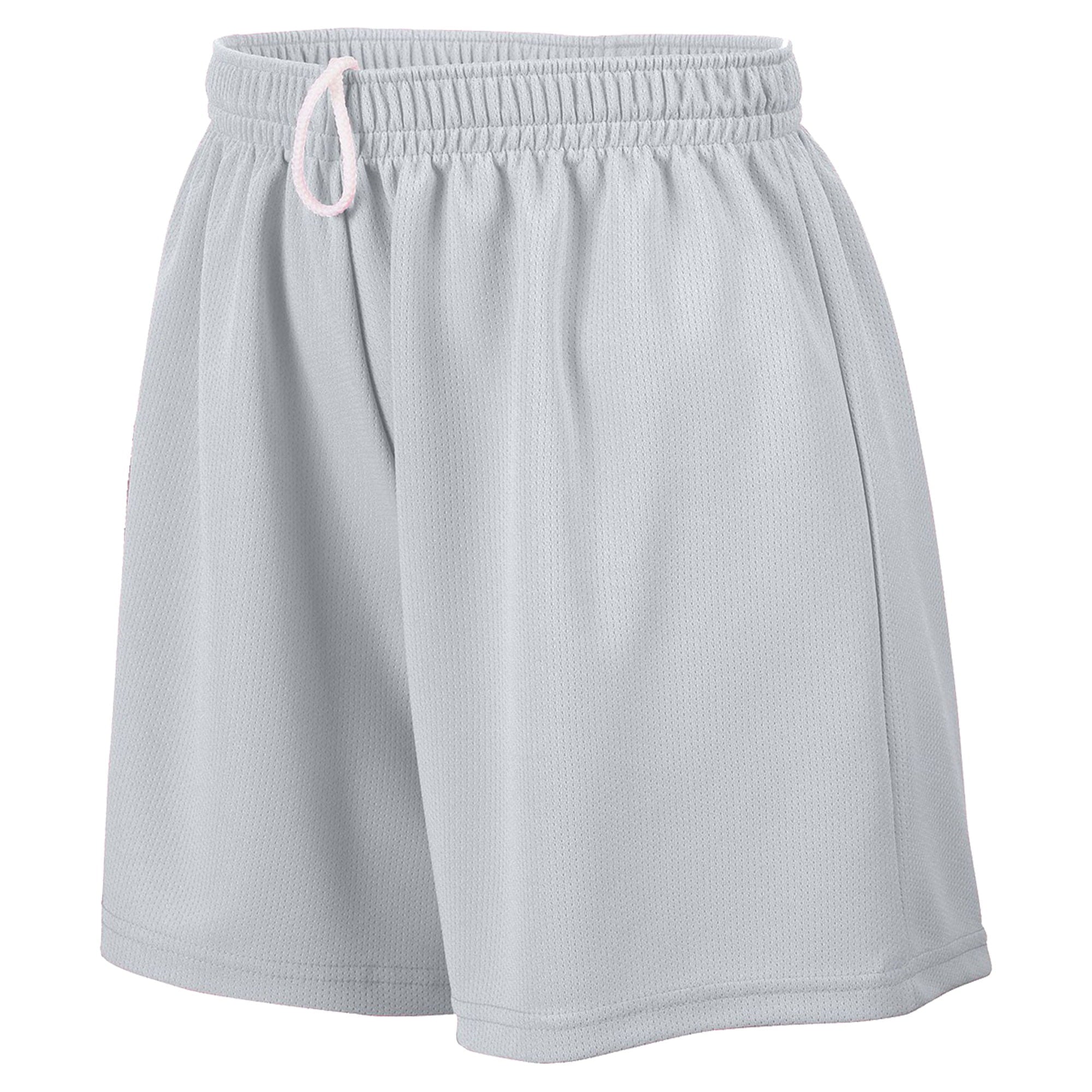 Augusta Sportswear Girl's Wicking Mesh Short, Large, Silver Grey