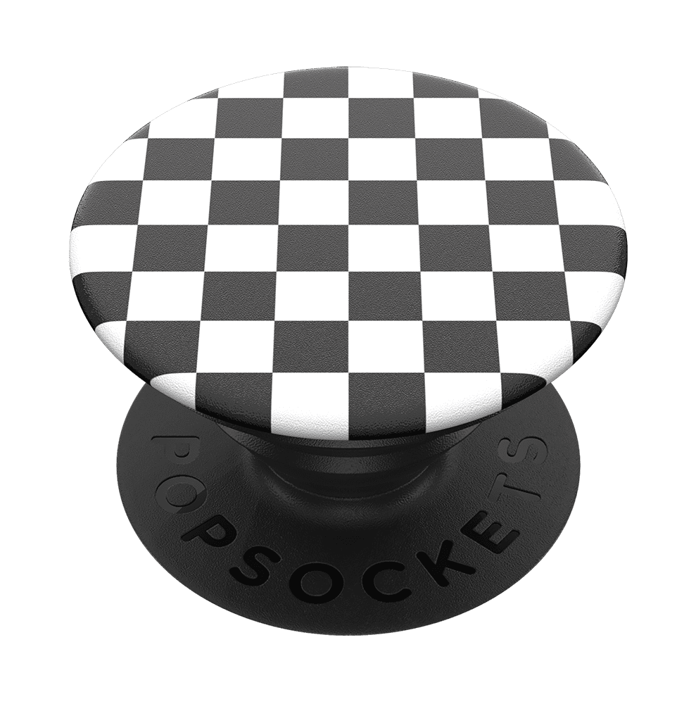 PopSockets Grip with Swappable Top for Cell Phones, PopGrip Checker Black