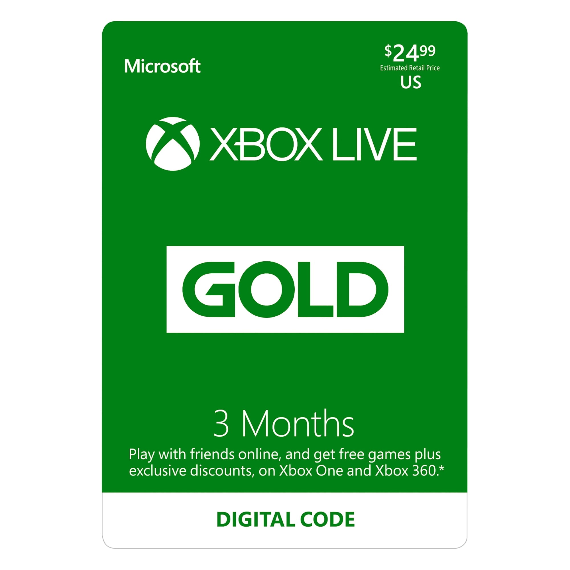 Xbox Live 3 Month Gold Membership - [Digital]