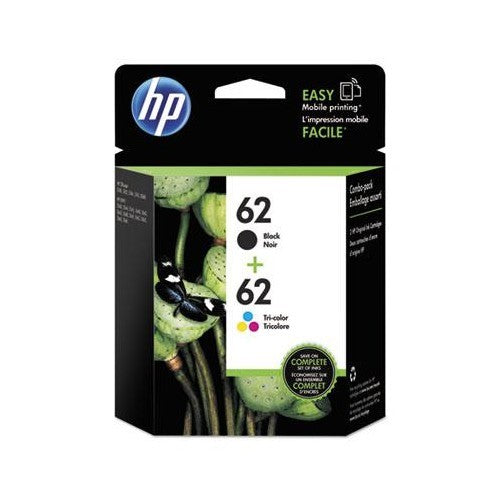 HP 62, (N9H64FN) 2-pack Black/Tri-Color Original Ink Cartridges