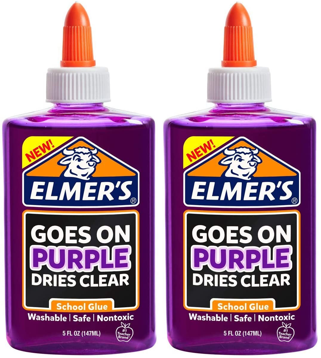 Elmer’s Disappearing Purple Liquid School Glue, 5-Ounces, 1 Count - 2 Pack