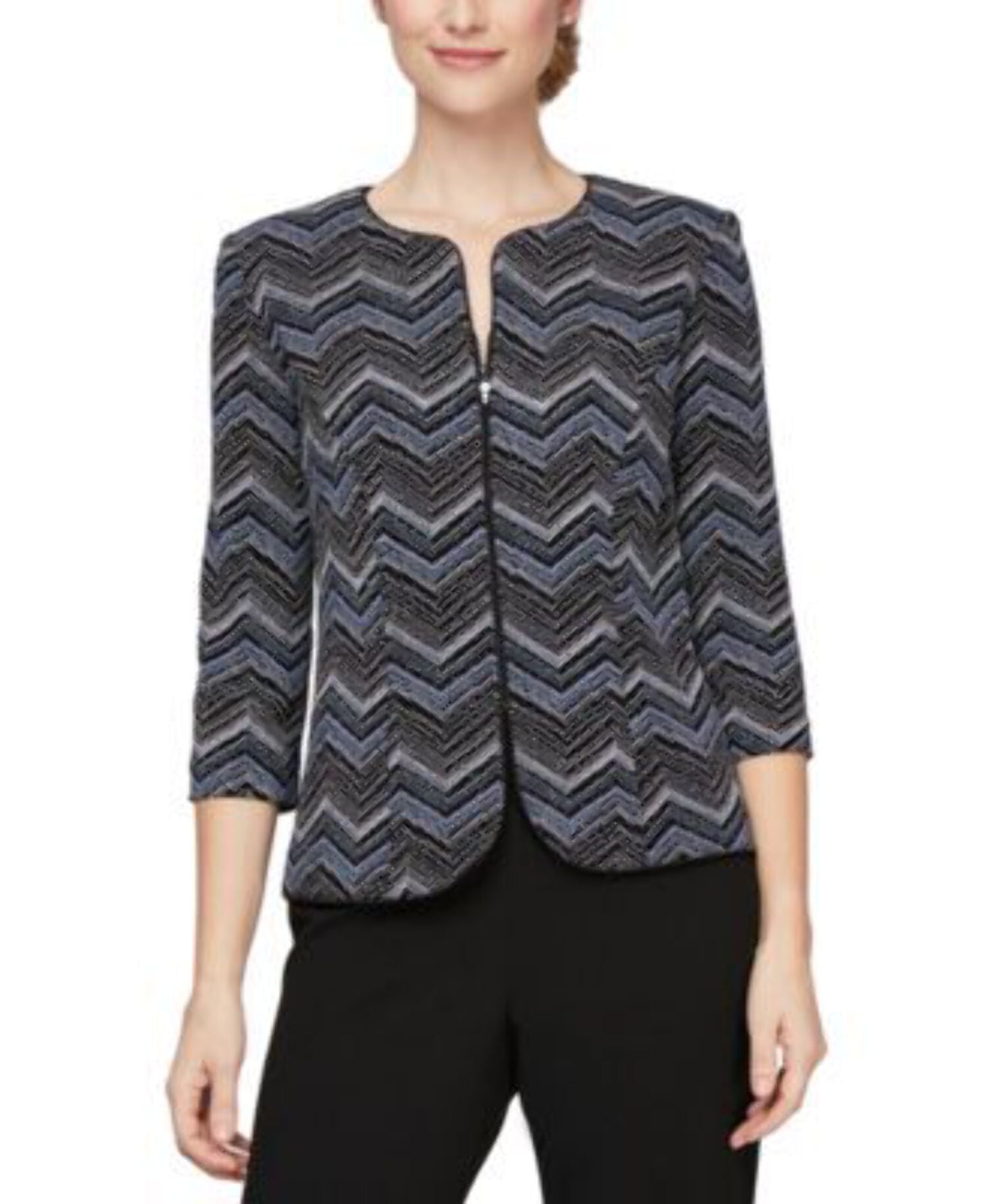 Alex Evenings Zig-Zag Print Jacket M