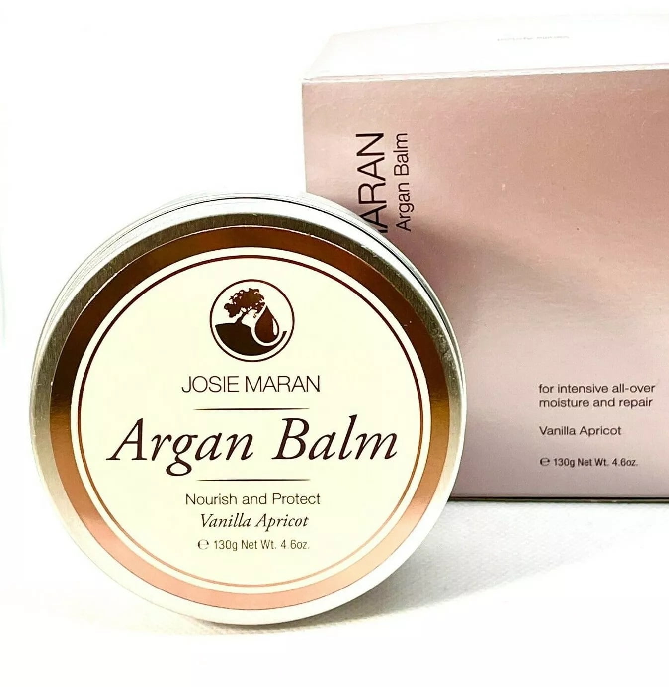 Josie Maran Argan Balm - Soothe and Calm Rough Skin With a Barrier of Hydrating Protection (130g/4.6oz, Vanilla Apricot)