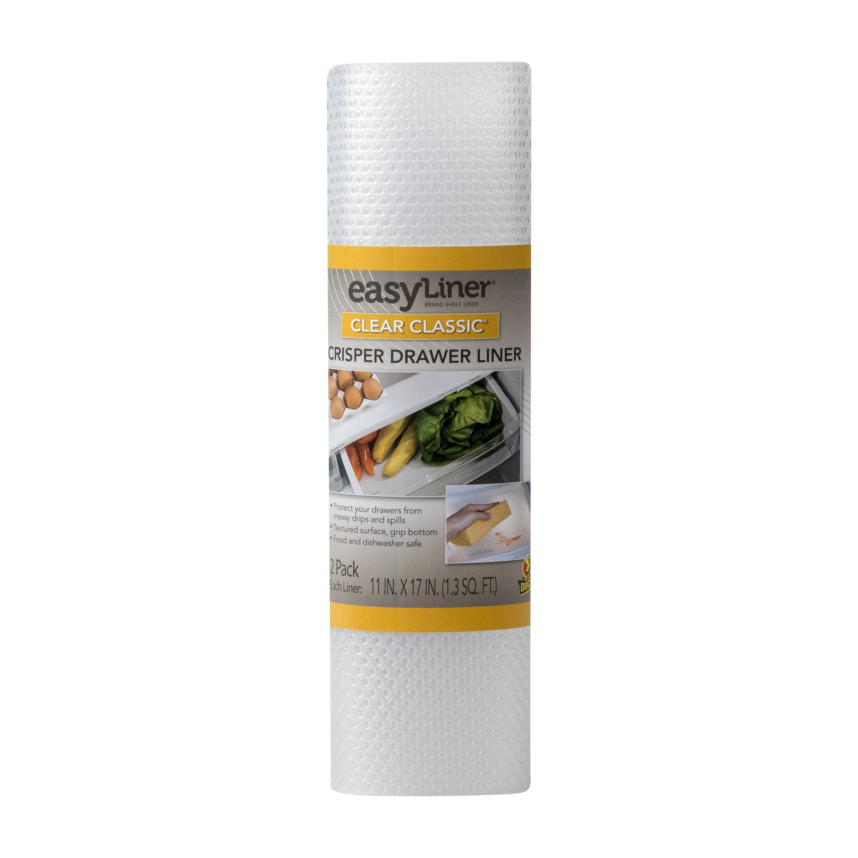 EasyLiner Brand Clear Classic 11 In. x 17 In. Shelf Liner, Clear (2 pk)