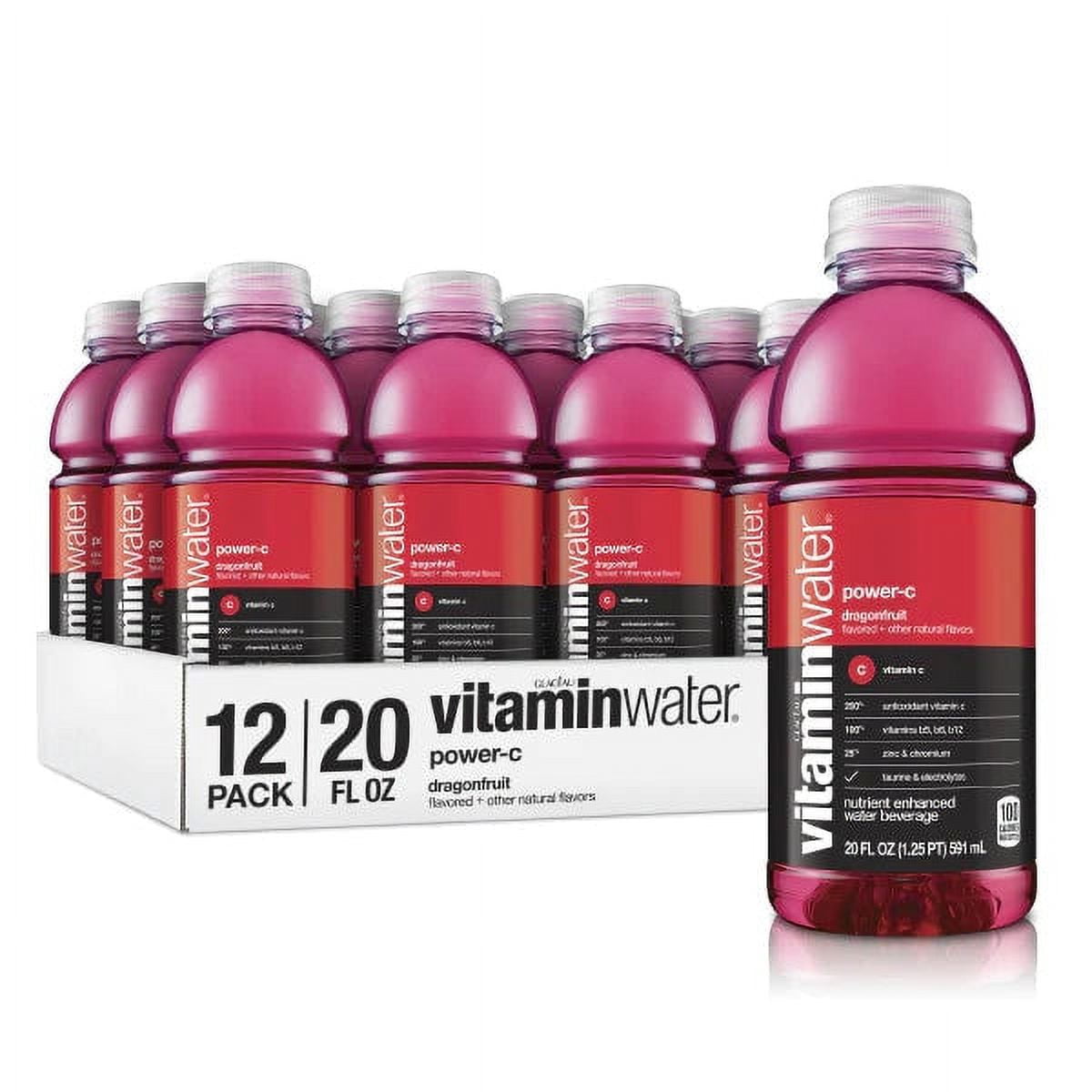 Vitaminwater Power-C Dragon Fruit, 20 Fl, Pack of 12