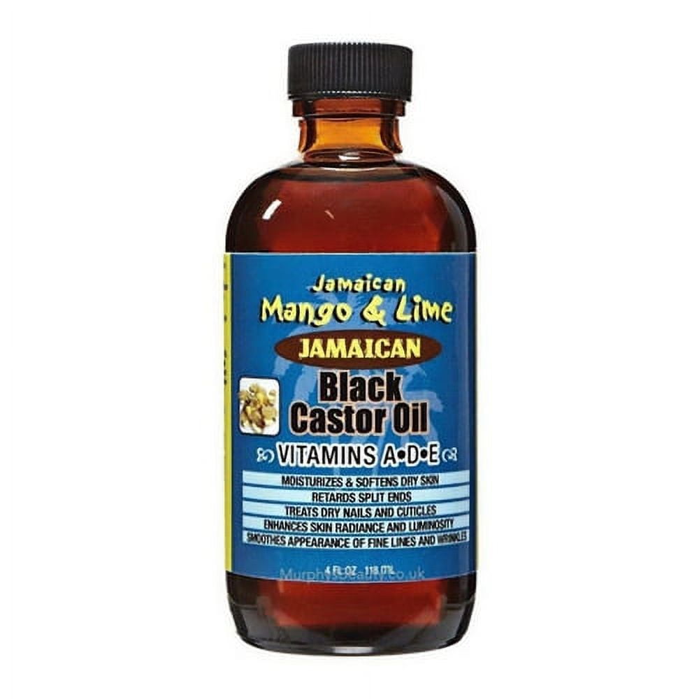 Jamaican Mango and Lime Black Castor Oil with Vitamins A D and E, 4 Oz, 2 Pack