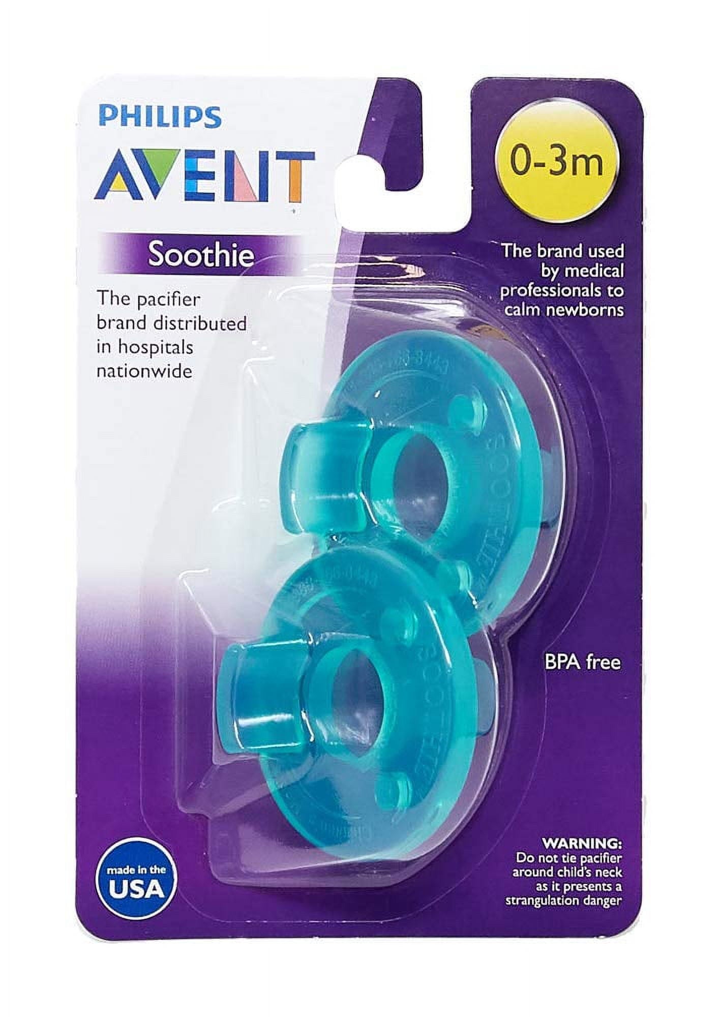 Philips AVENT Soothie Pacifier, Green, 0-3 Months, 2 Count