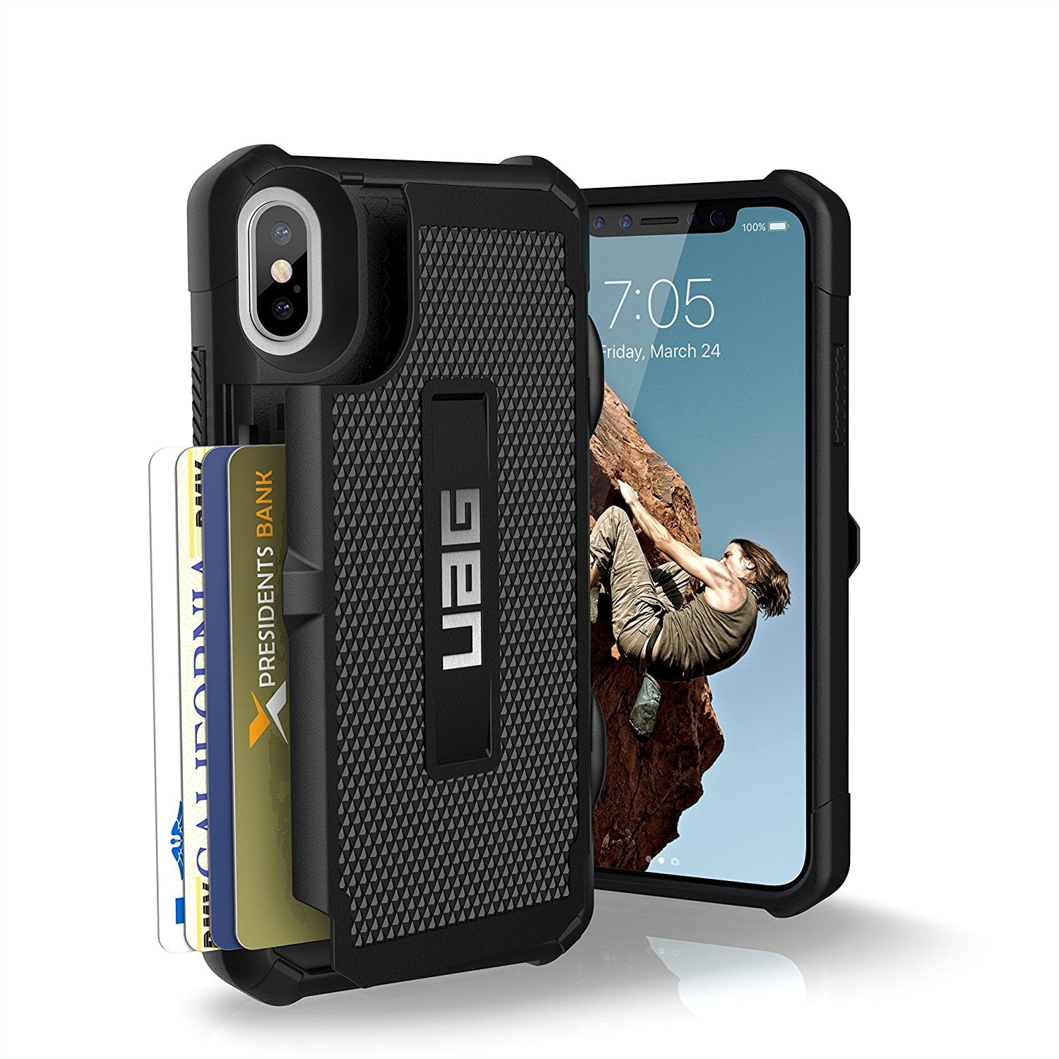 UAG iPhone Xs / X [5.8-inch screen] Trooper Card Case [Black]