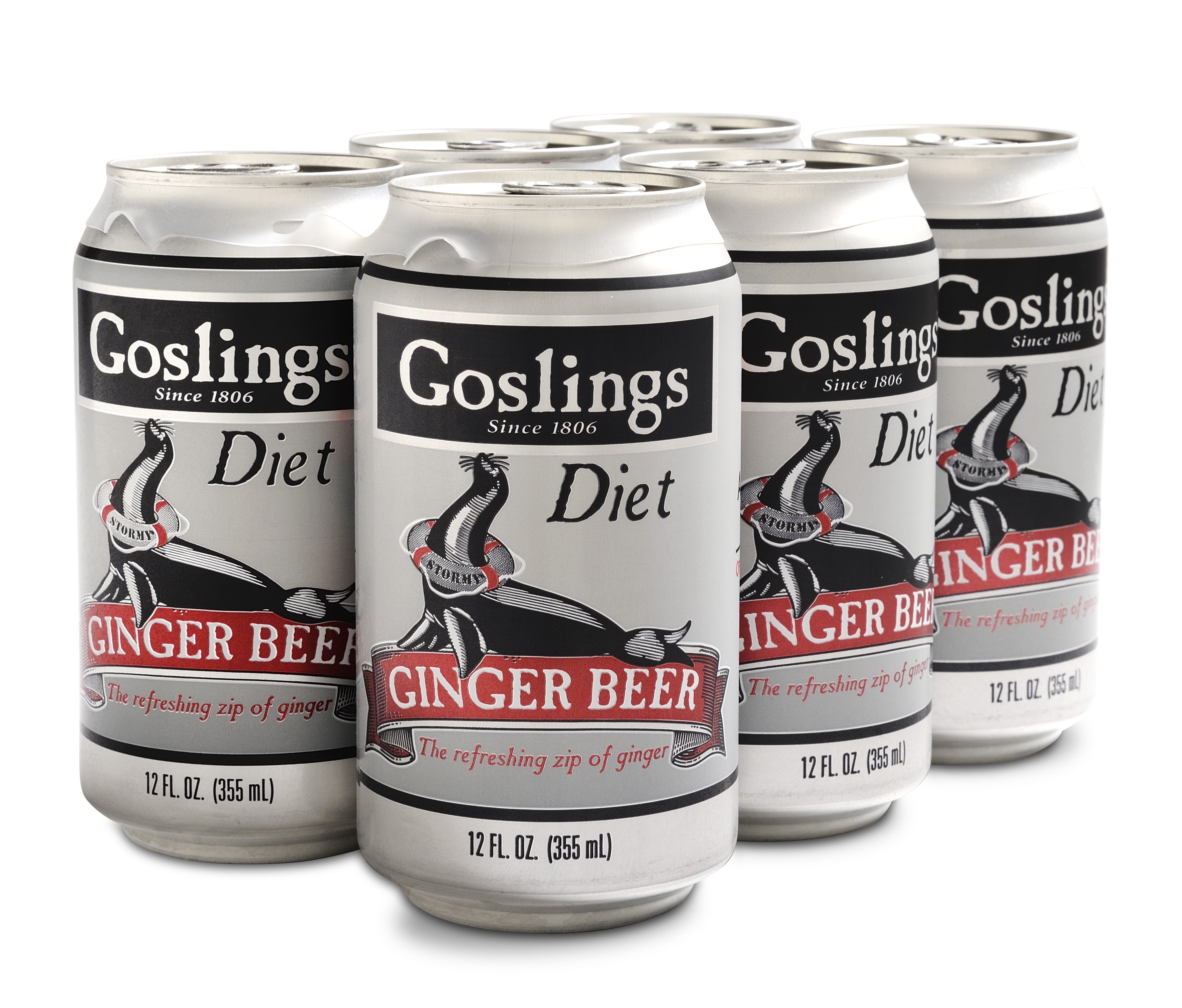 Goslings Diet Stormy Ginger Beer Cocktail Mixer, 6-12 fl. oz Cans