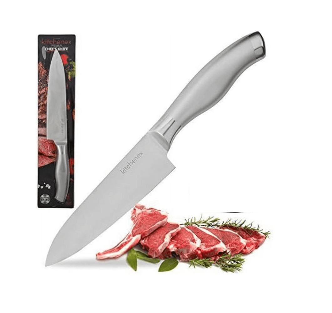 Kitchenex Professional Chef’s Knife – Premium Stainless Steel Kitchen Knife With Wide Razor Sharp Blade & Ergonomic Handle – Rustproof Cooking Cutlery For Chopping, Cutting