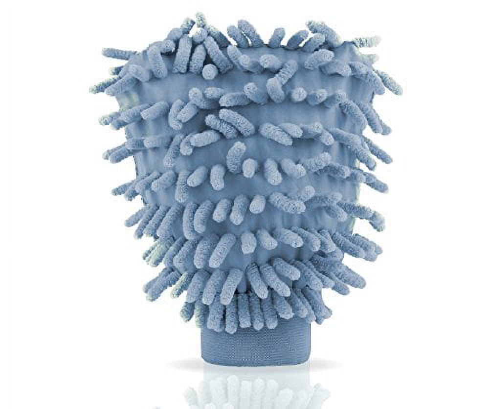 Gee Gadgets Car Wash Sponge Mitt Chenille Microfiber – Absorbent and Scratch-Free Wash – One Pack – Blue