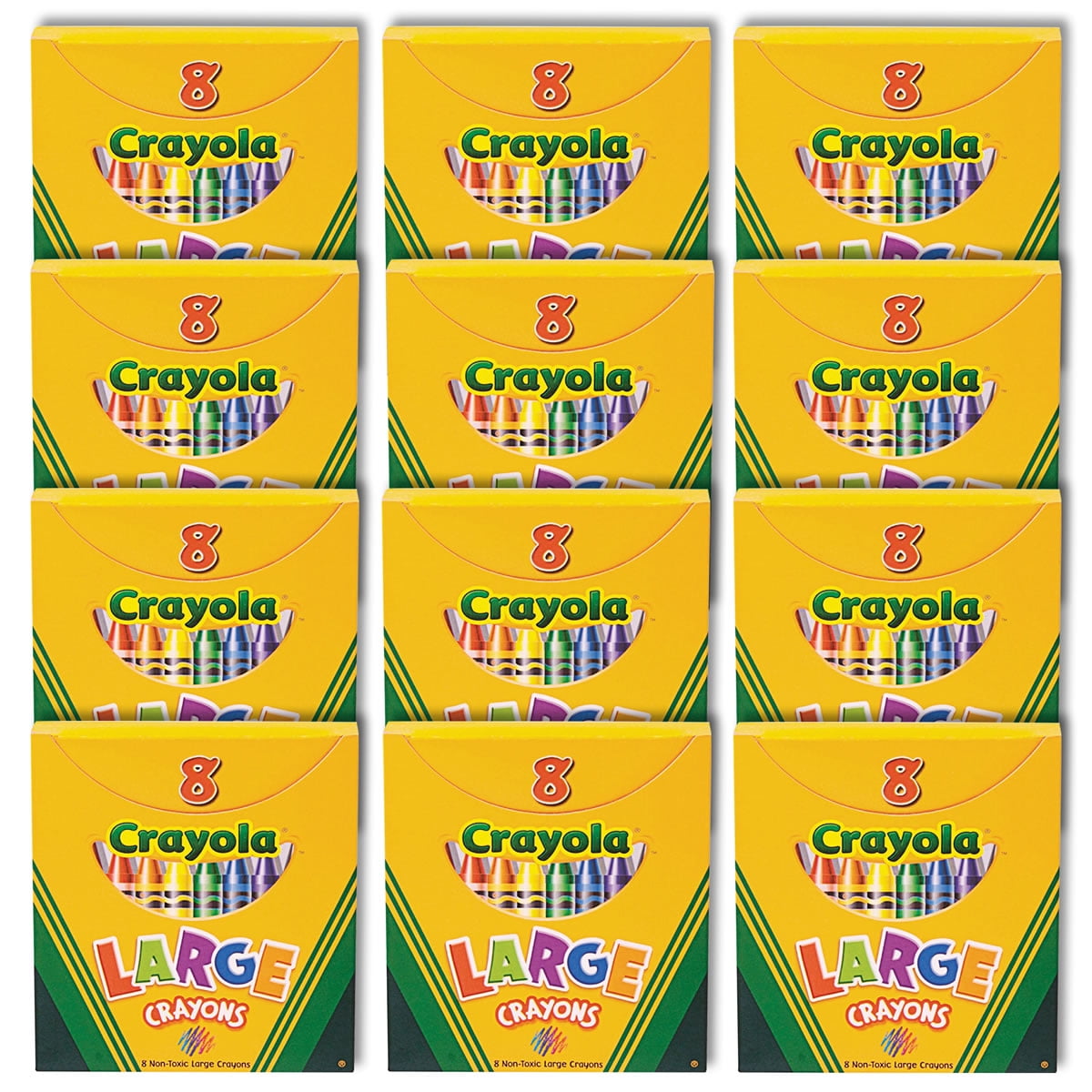 Crayola Large 8-Count Crayon Classpack  - 12 Boxes