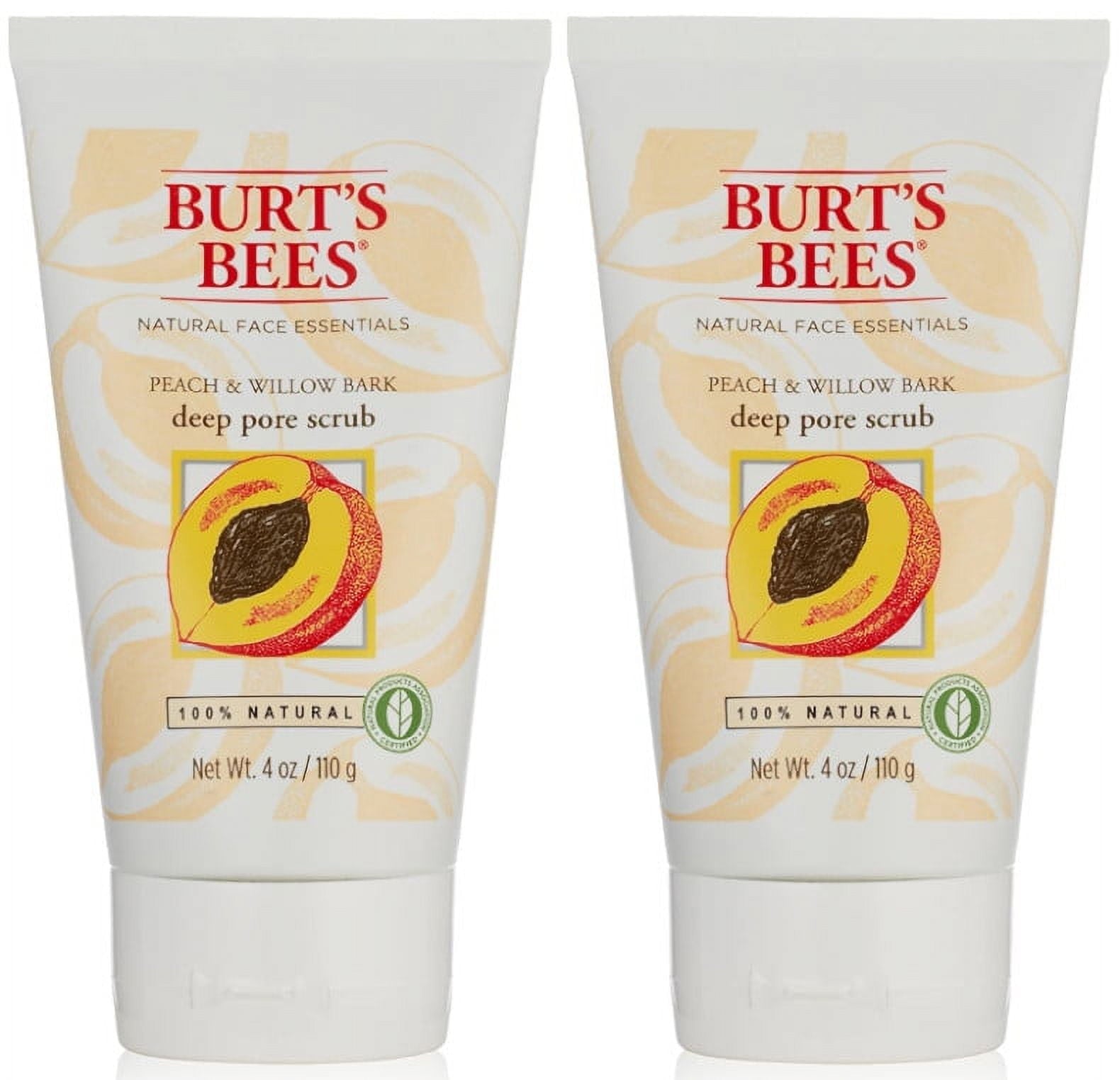 Burt's Bees Peach and Willow Bark Deep Pore Exfoliating Facial Scrub Peach & Willow Bark