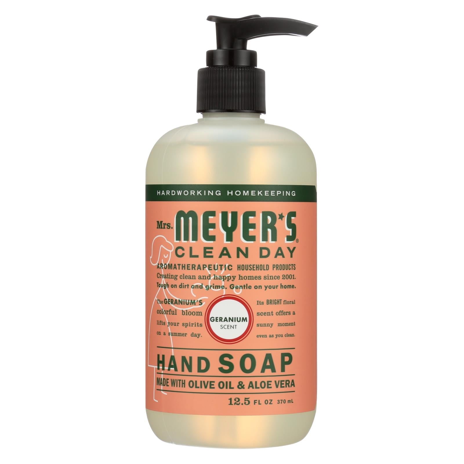 Mrs. Meyers Clean Day, Hand Soap, Geranium Scent, 12.5 fl oz (370 ml)(Pack of 1)