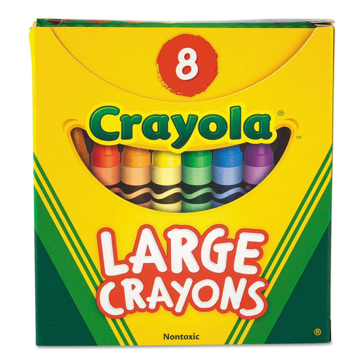 Crayola Large Crayons, Tuck Box, 8 Colors/Box (520080)