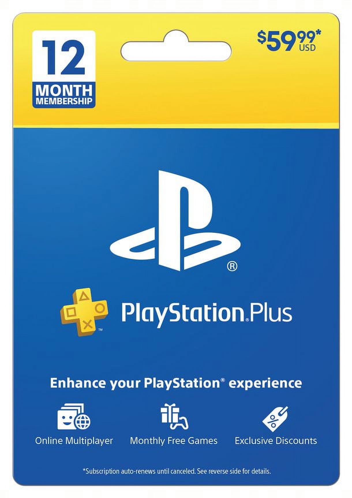 PlayStation Plus 12 Month Subscription $59.99 Gift Card