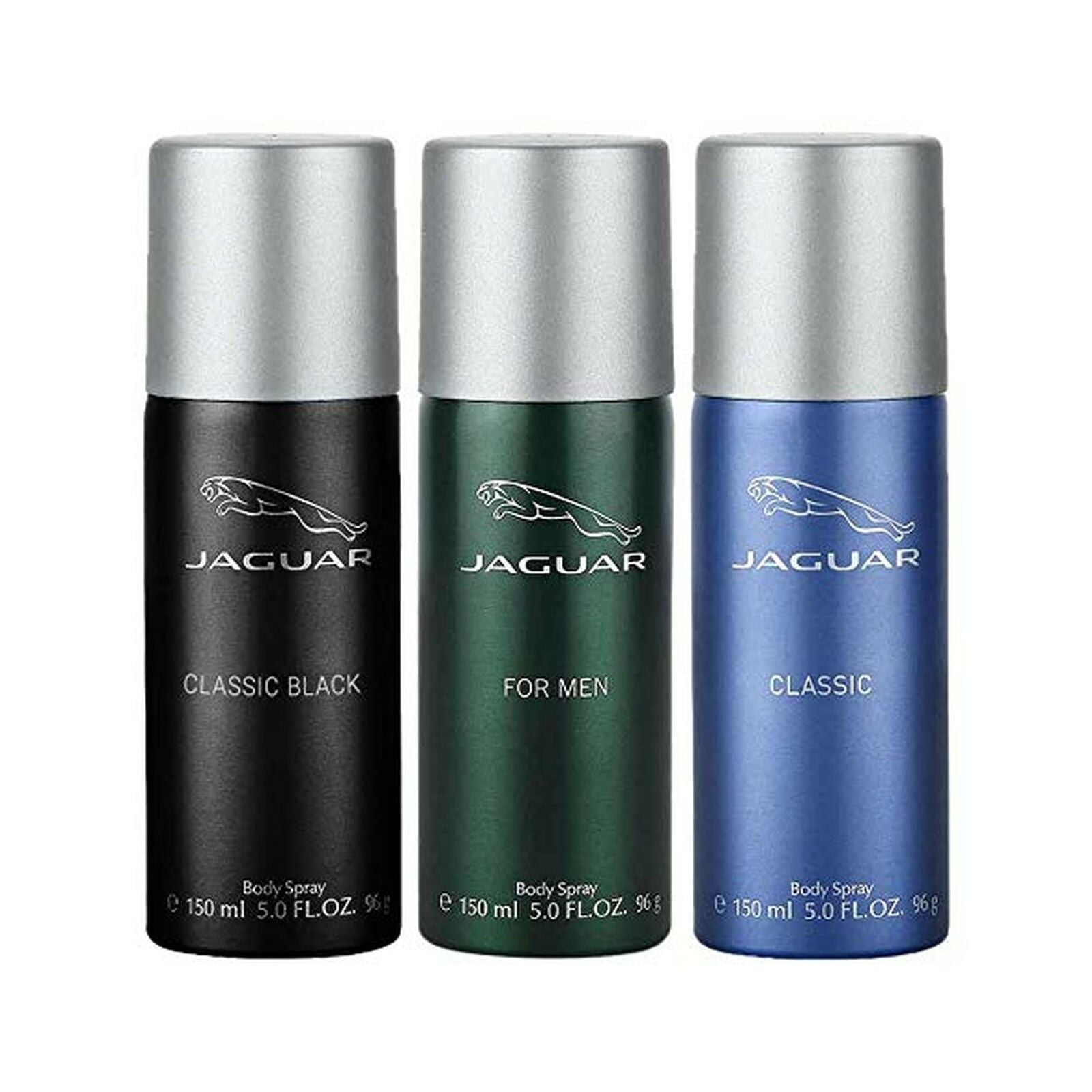 Jaguar Classic Green, Blue And Black Value Pack Of 3 Deodorants For Men