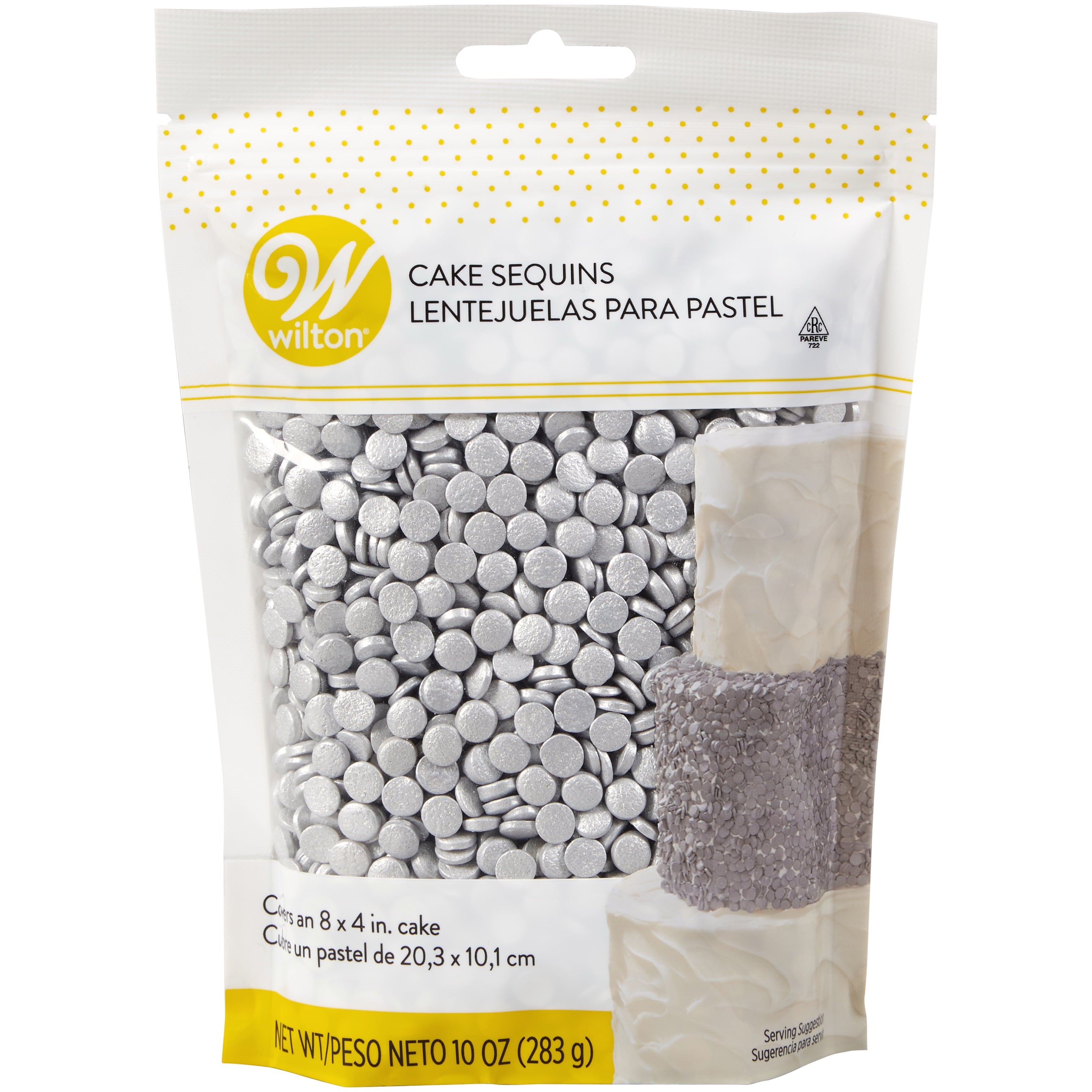 Wilton Silver Cake Sequins, 10 oz.