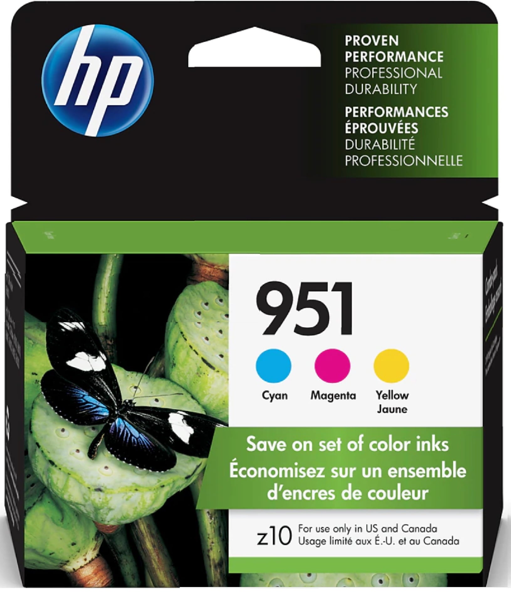 HP 951 Color Ink Cartridges - Cyan, Magenta, Yellow, (CR314FN) Pack of 3