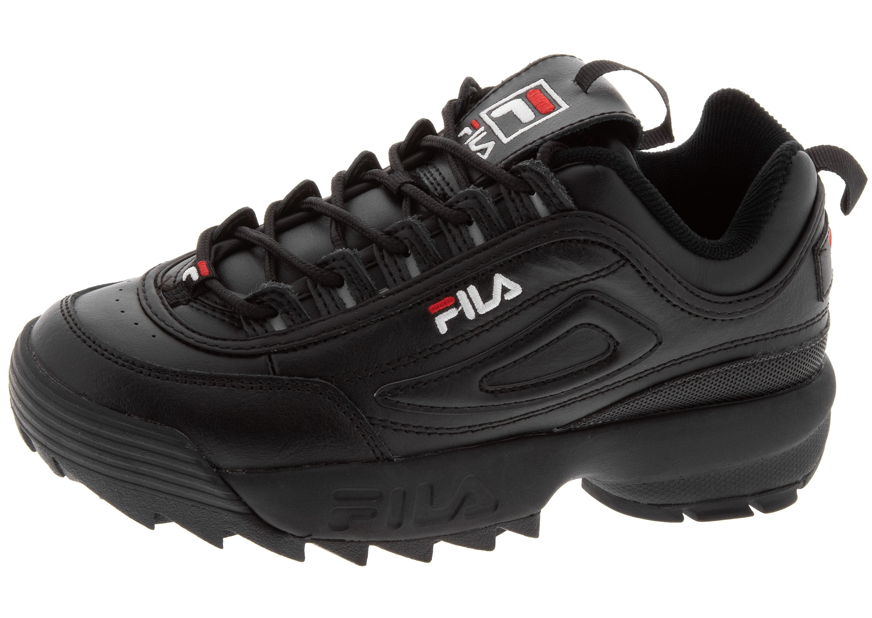 FILA Womens Disruptor II Premium Black White Black