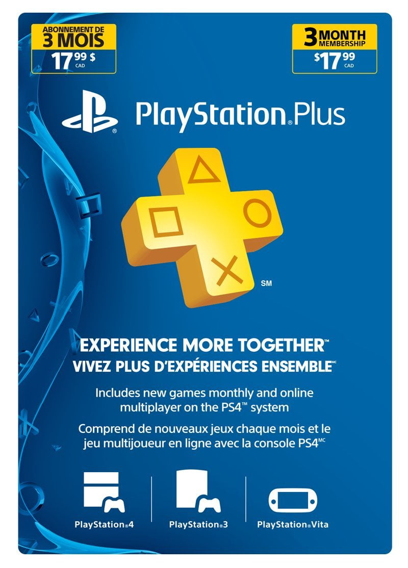 Sony Playstation 3 Month Subscription Card for PS3 and PS4