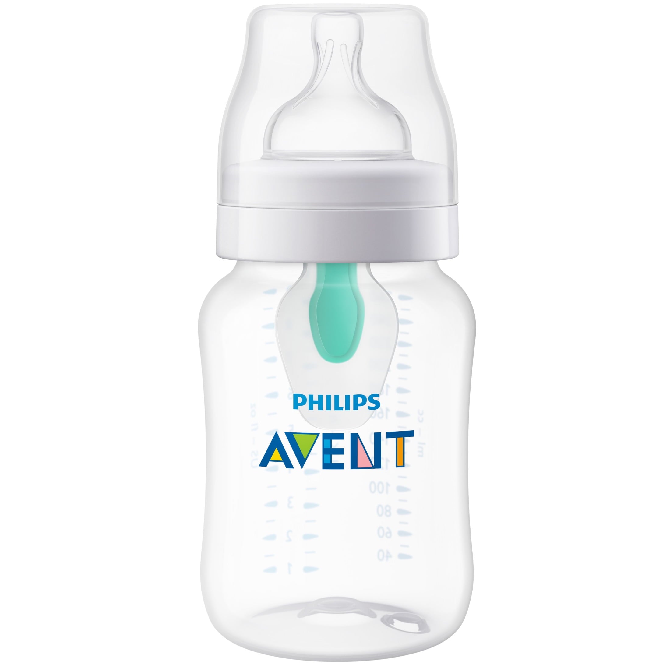 Philips Avent Anti-colic Baby Bottle with AirFree Vent, 9oz, 1pk, Clear, SCY703/91