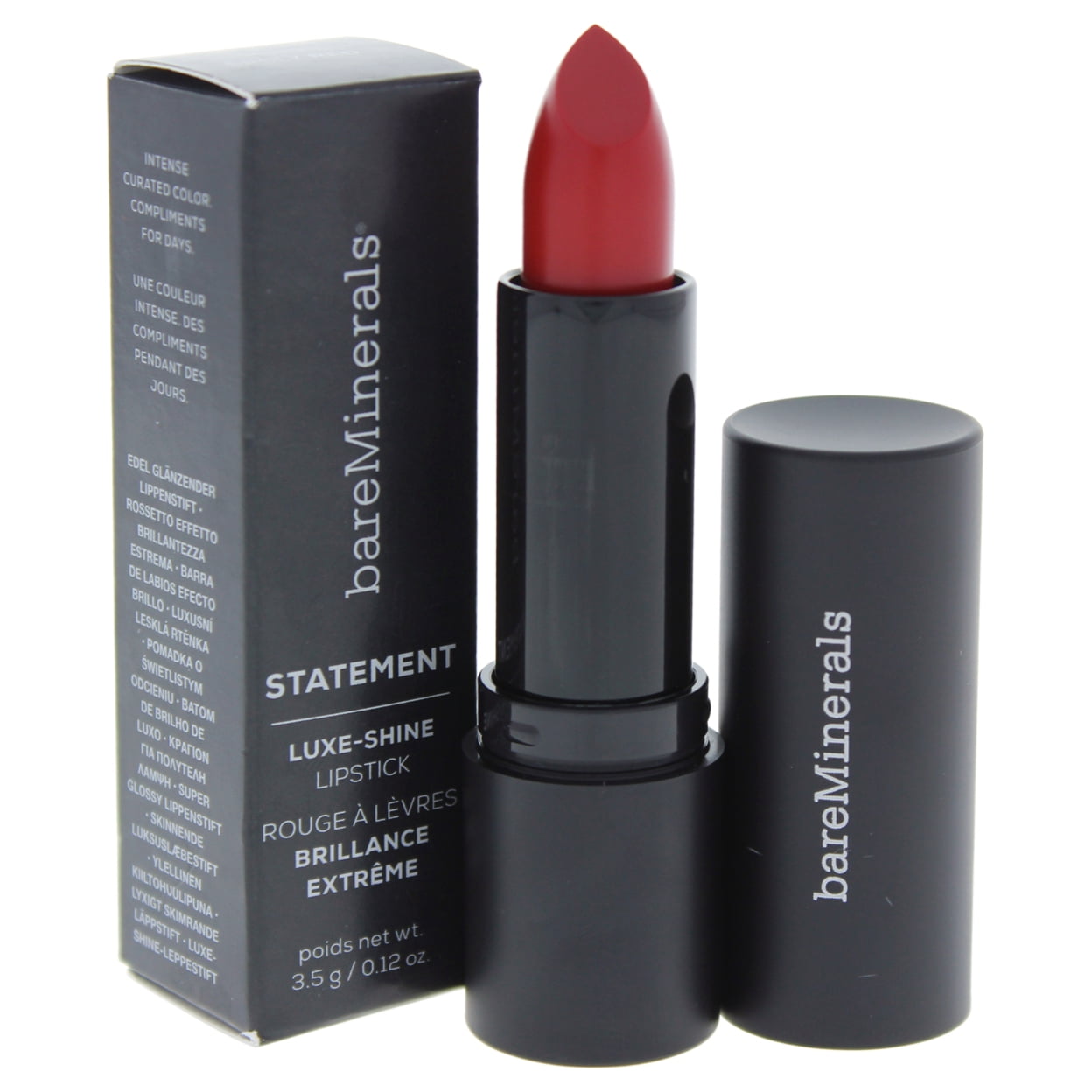 Statement Luxe-Shine Lipstick - Srsly Red by bareMinerals for Women - 0.12 oz Lipstick