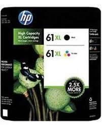 HP 61XL Black Ink Cartridge CH563WA with HP 61XL High Yield Tri-color CH564WA Ink Cartridge