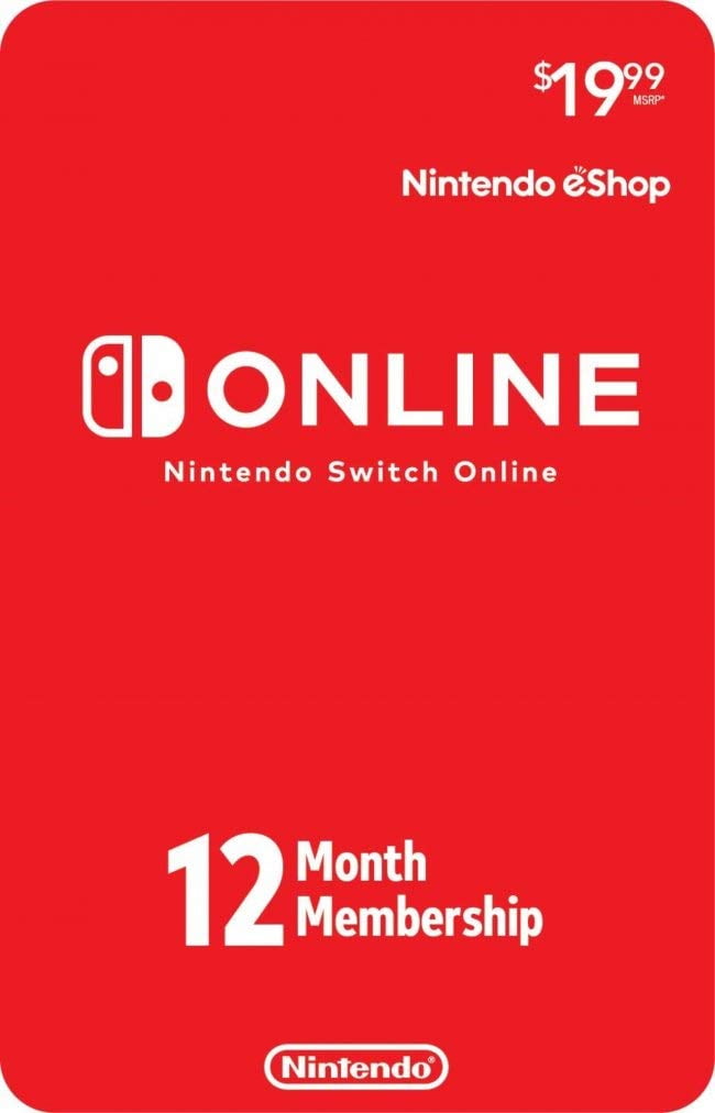 Nintendo Switch Online Individual Membership Card (12-Month) Physical Card