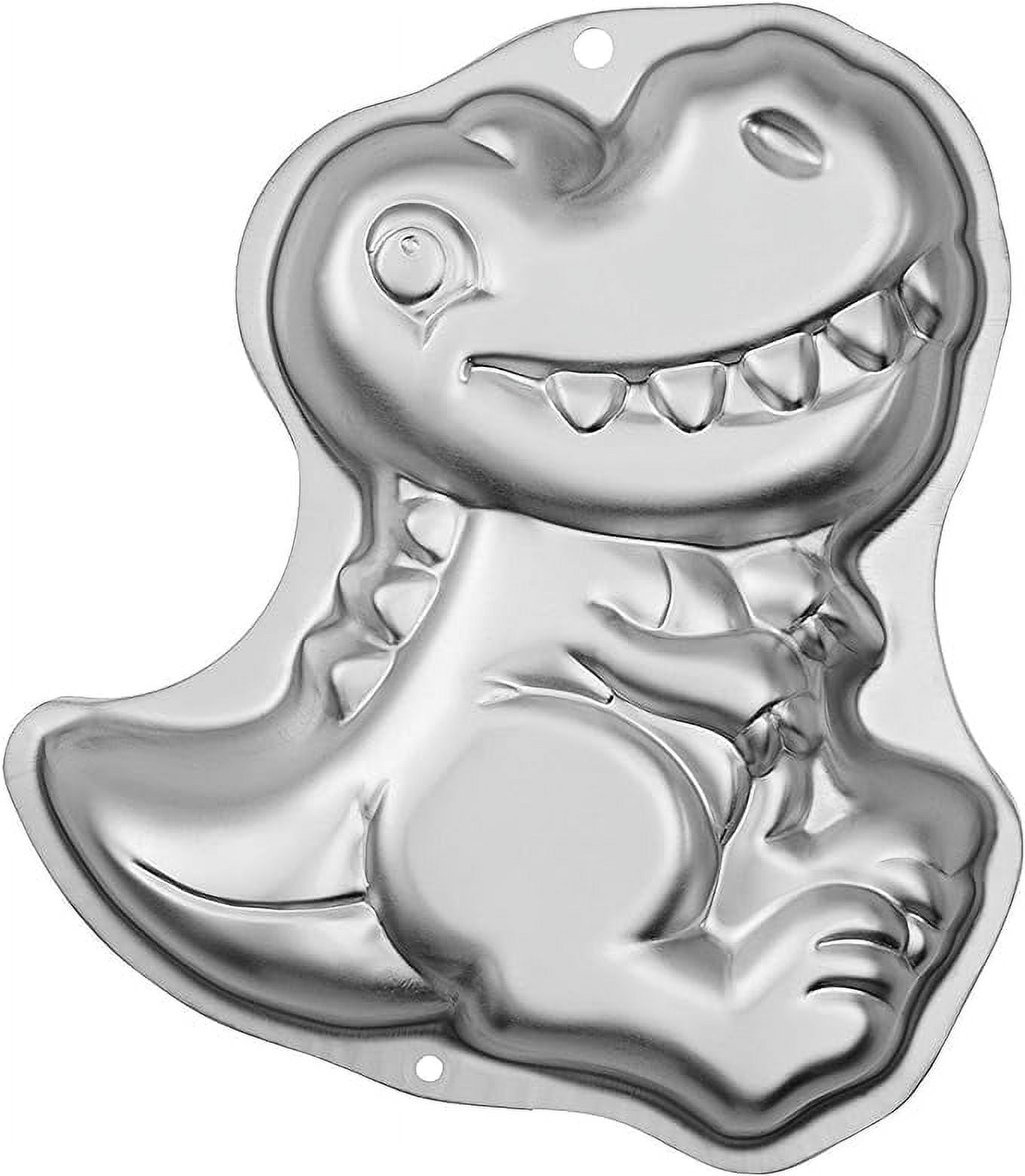 Wilton Dinosaur Cake Pan, Kids 3D Birthday Cake Pan, Silver, Aluminum