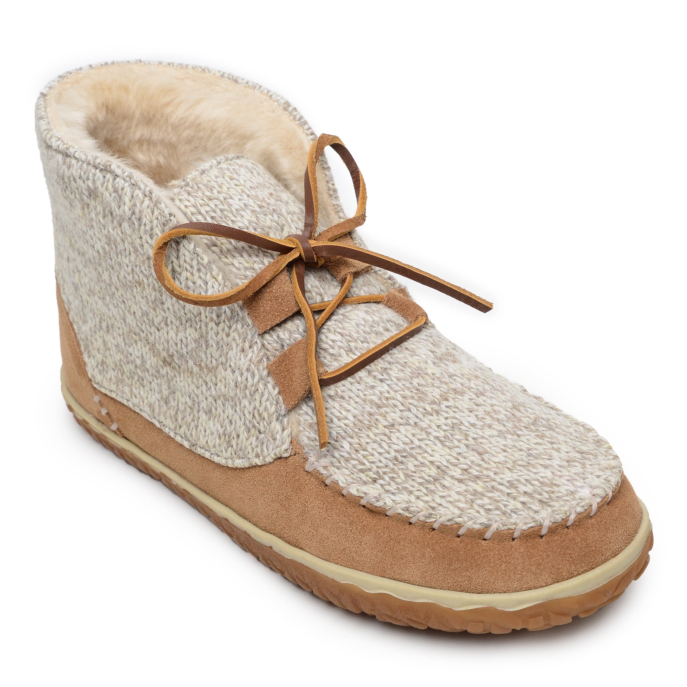 Minnetonka Women's Textile Torrey Laceup Bootie Slipper