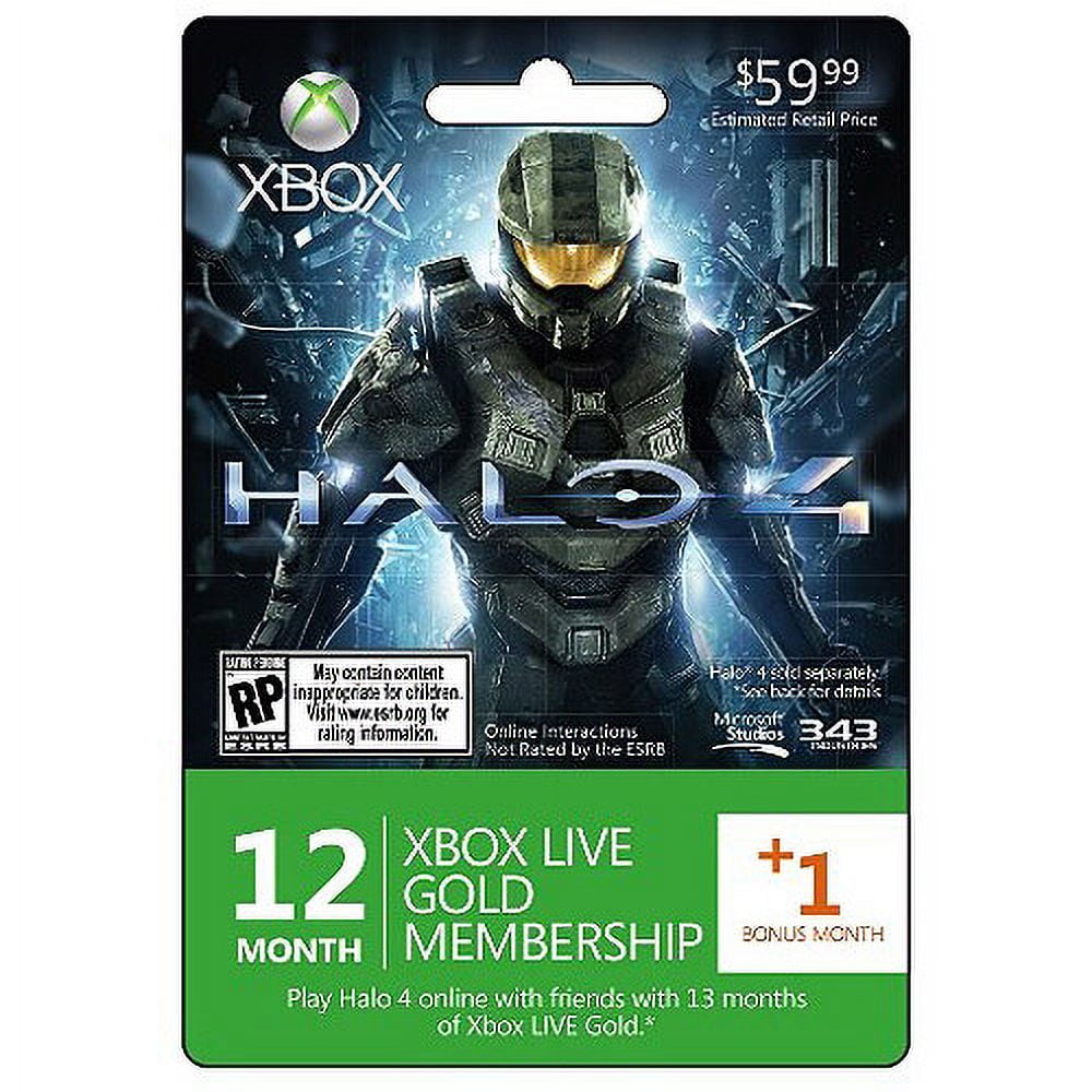 Halo 4 12 +1 Xbox Live Gold Membership Card (Xbox 360)