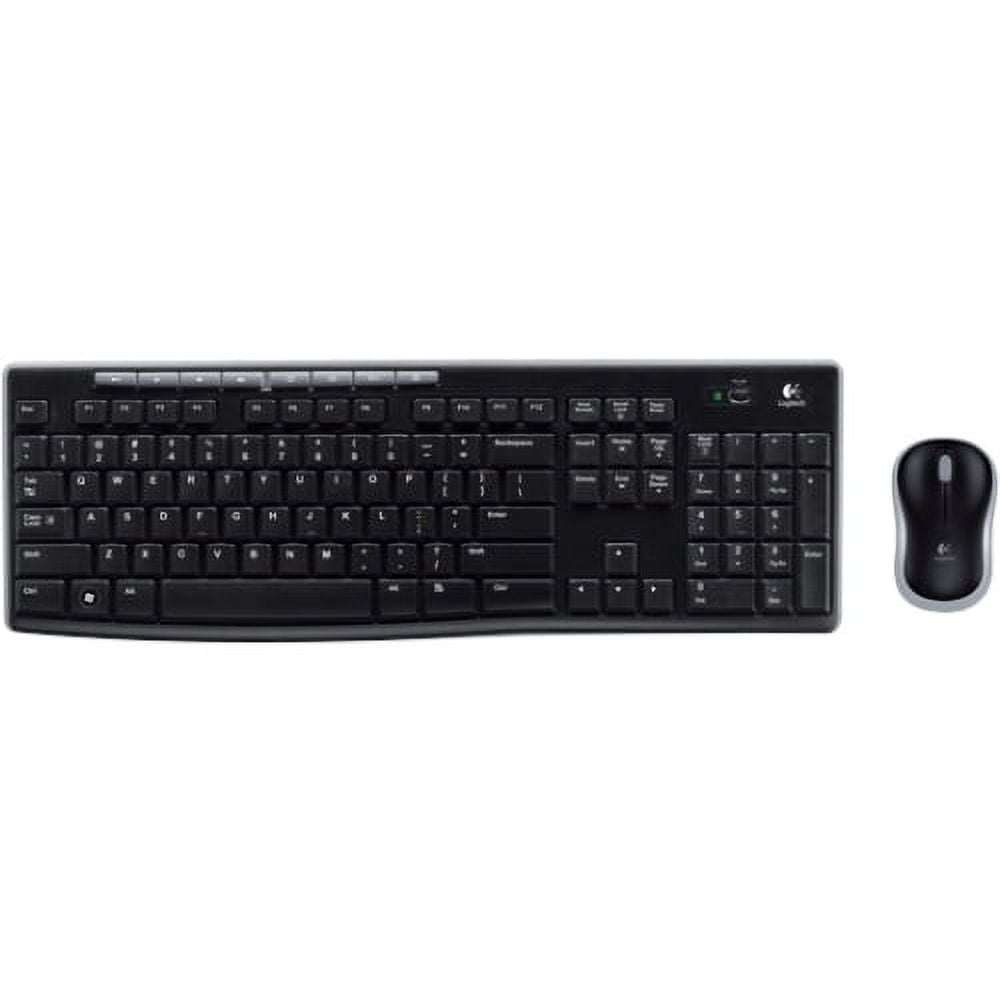 Logitech Wireless Combo MK270 - Retail - USB Wireless RF Keyboard - English, French - Black - USB Wireless RF Mouse - Optical - Scroll Wheel - Black - Multimedia, Internet Key, Email, Play/Pause, Volu