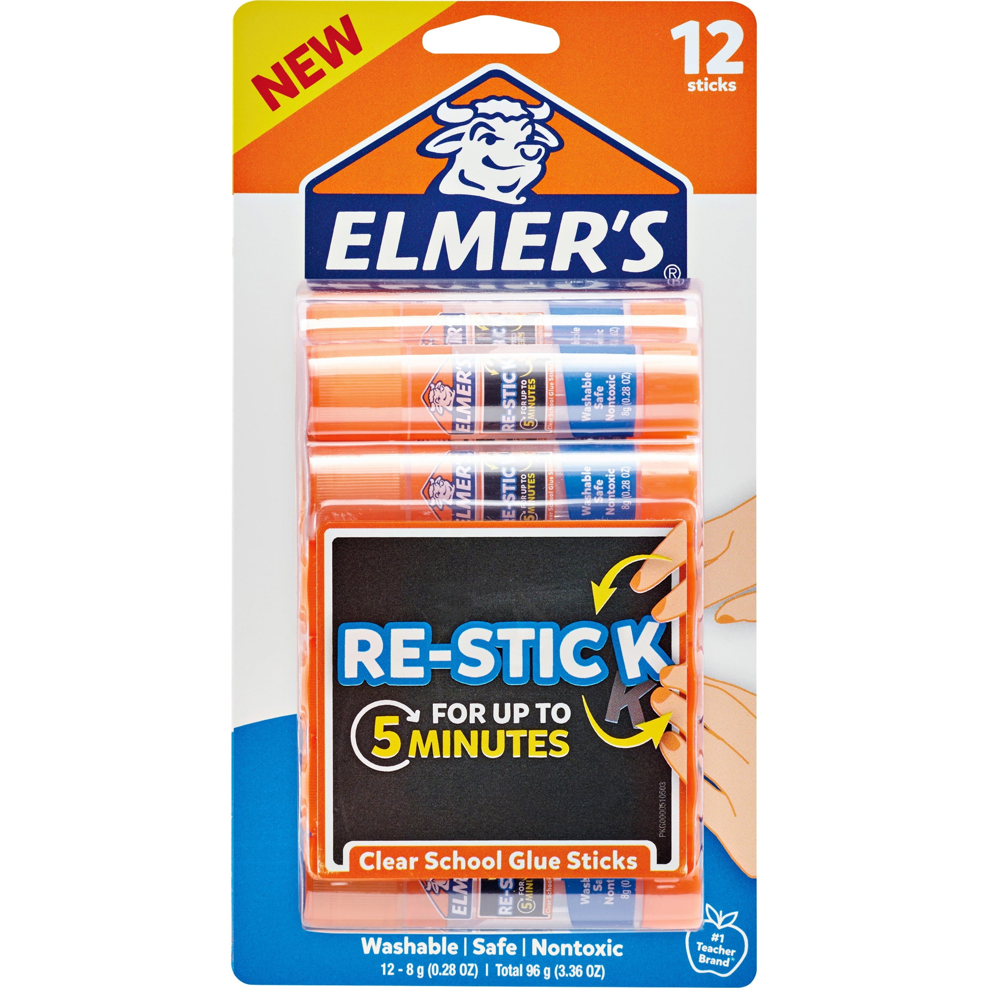 Elmer&#x27;s, EPIE4812, Re-stick School Glue Stick, 12 / Pack, White