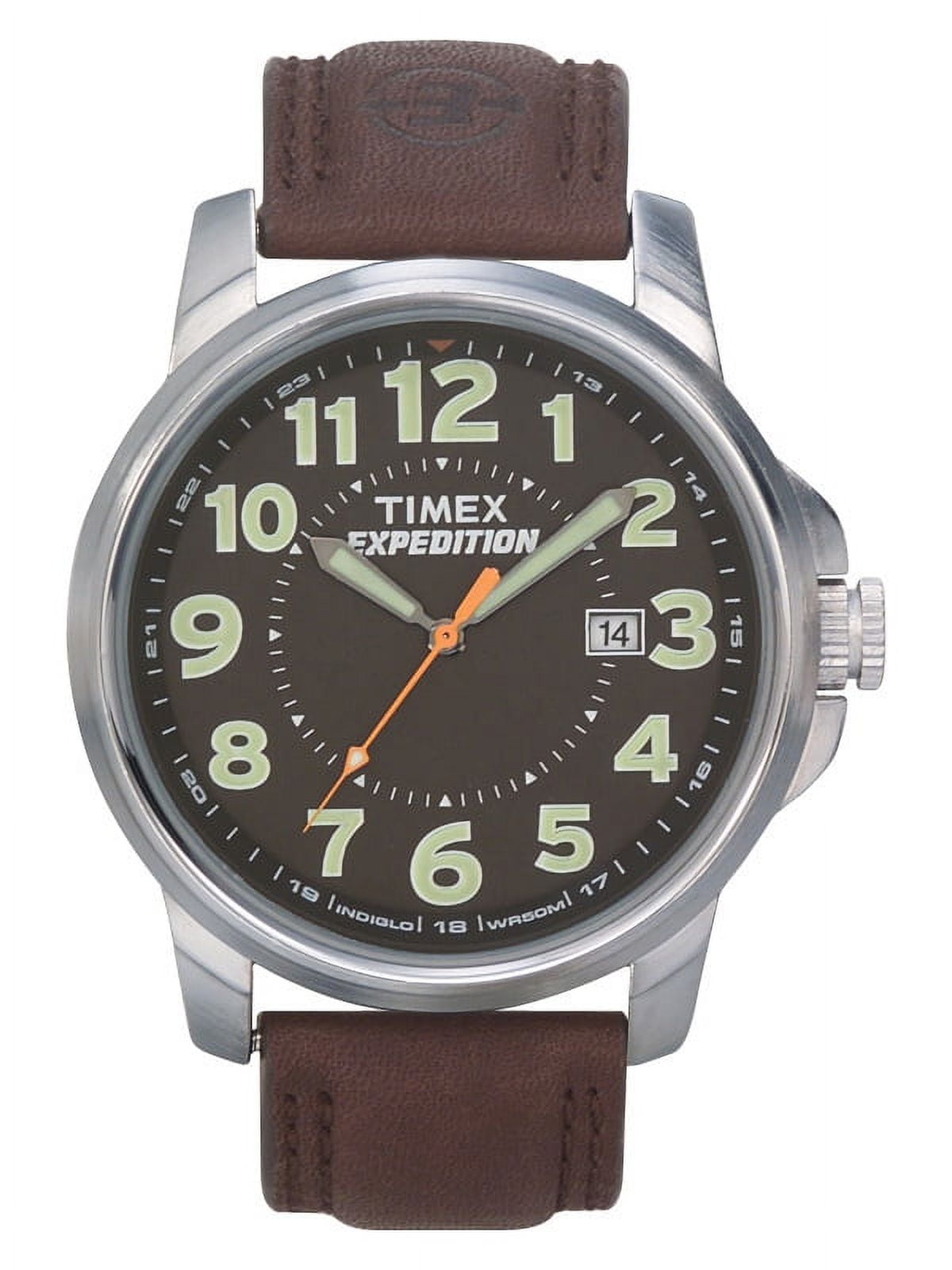 Men's Expedition Metal Field Watch, Brown Leather Strap