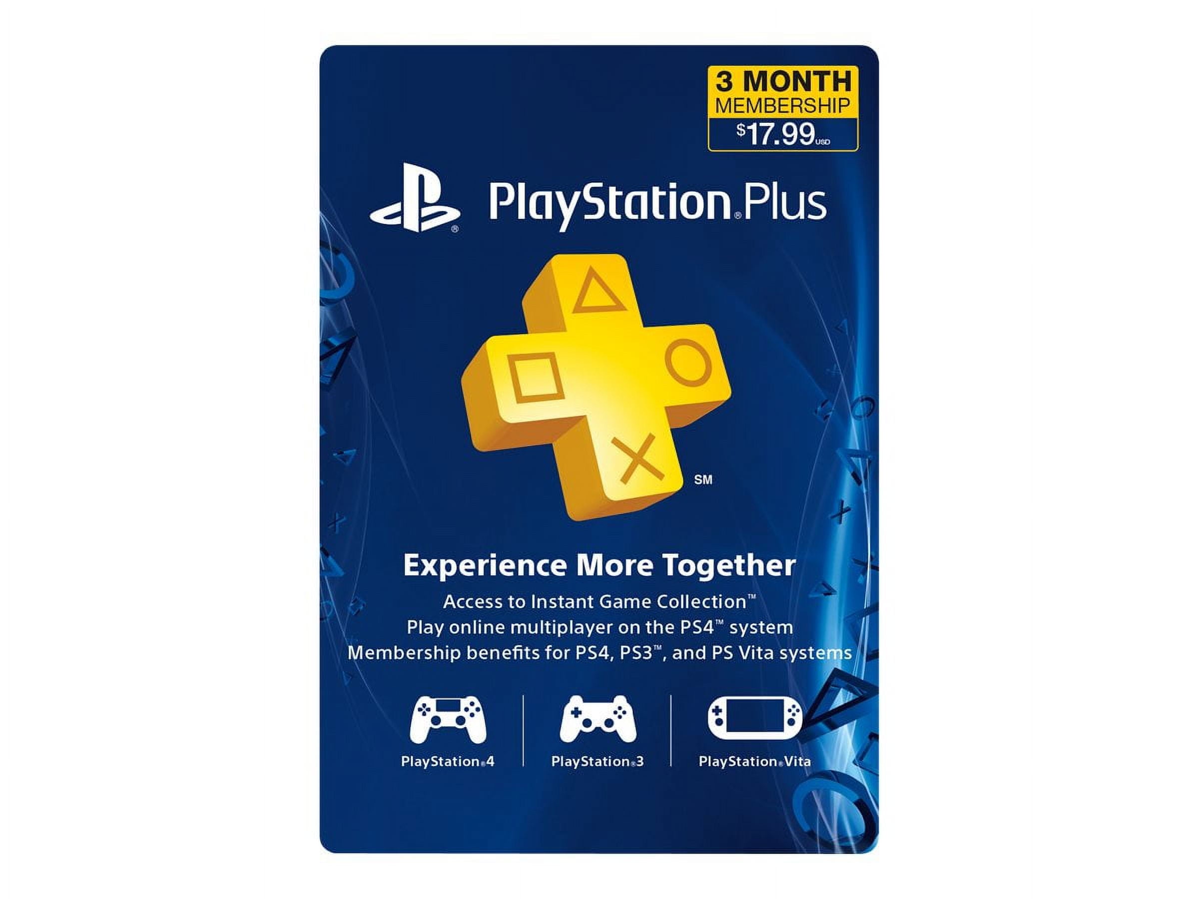 Sony PlayStation Plus - PlayStation 3, PlayStation Vita, PlayStation 4 subscription license (3 months)