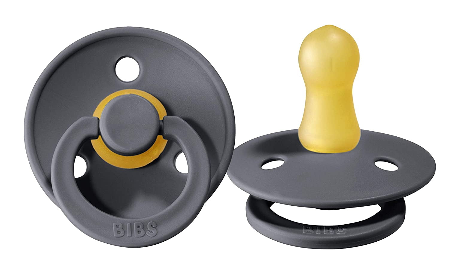 BIBS Baby Pacifier | BPA-Free Natural Rubber | Made in Denmark | Iron 2-Pack (18-36 Months)