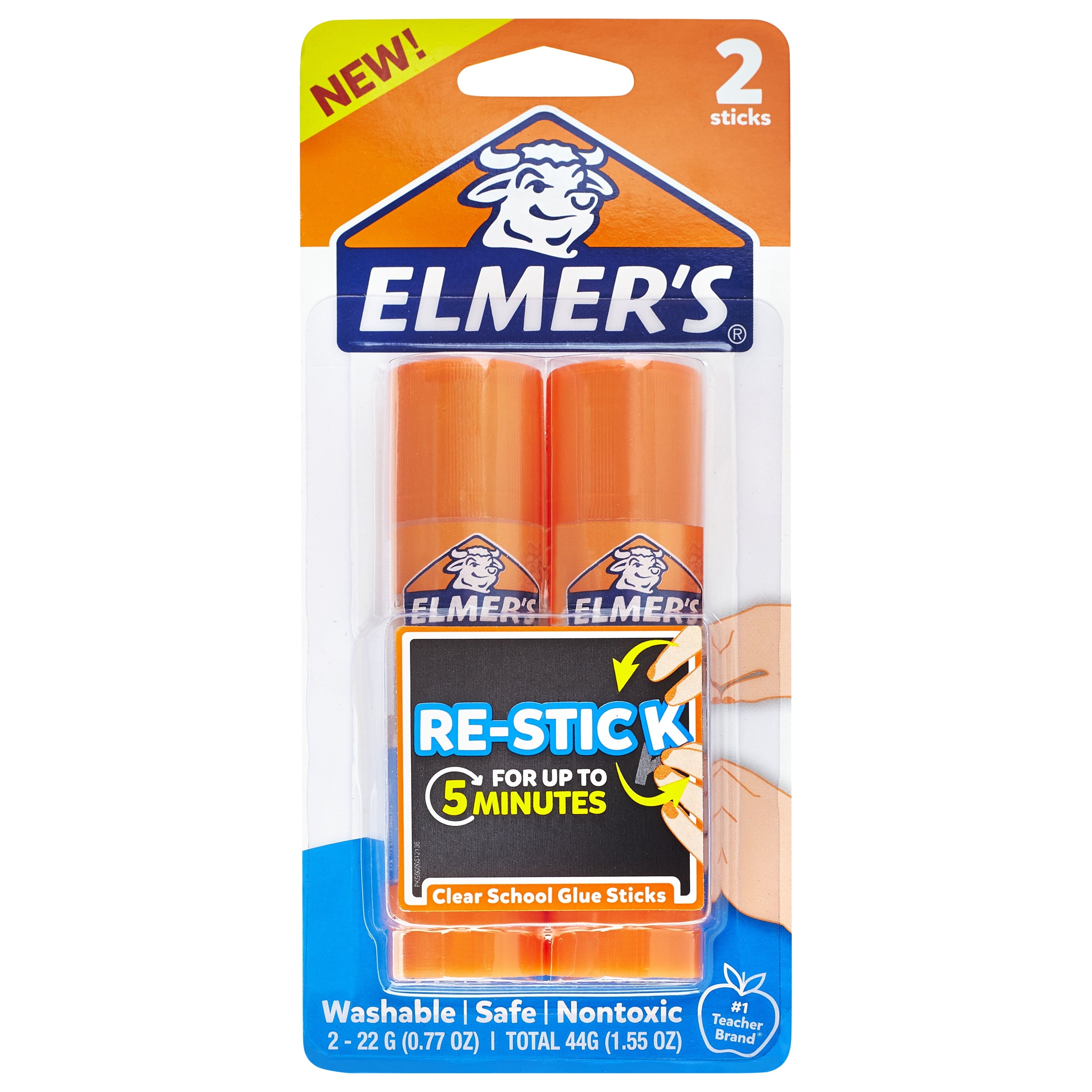 Elmer's Re-stick School Glue Sticks, 2 Count