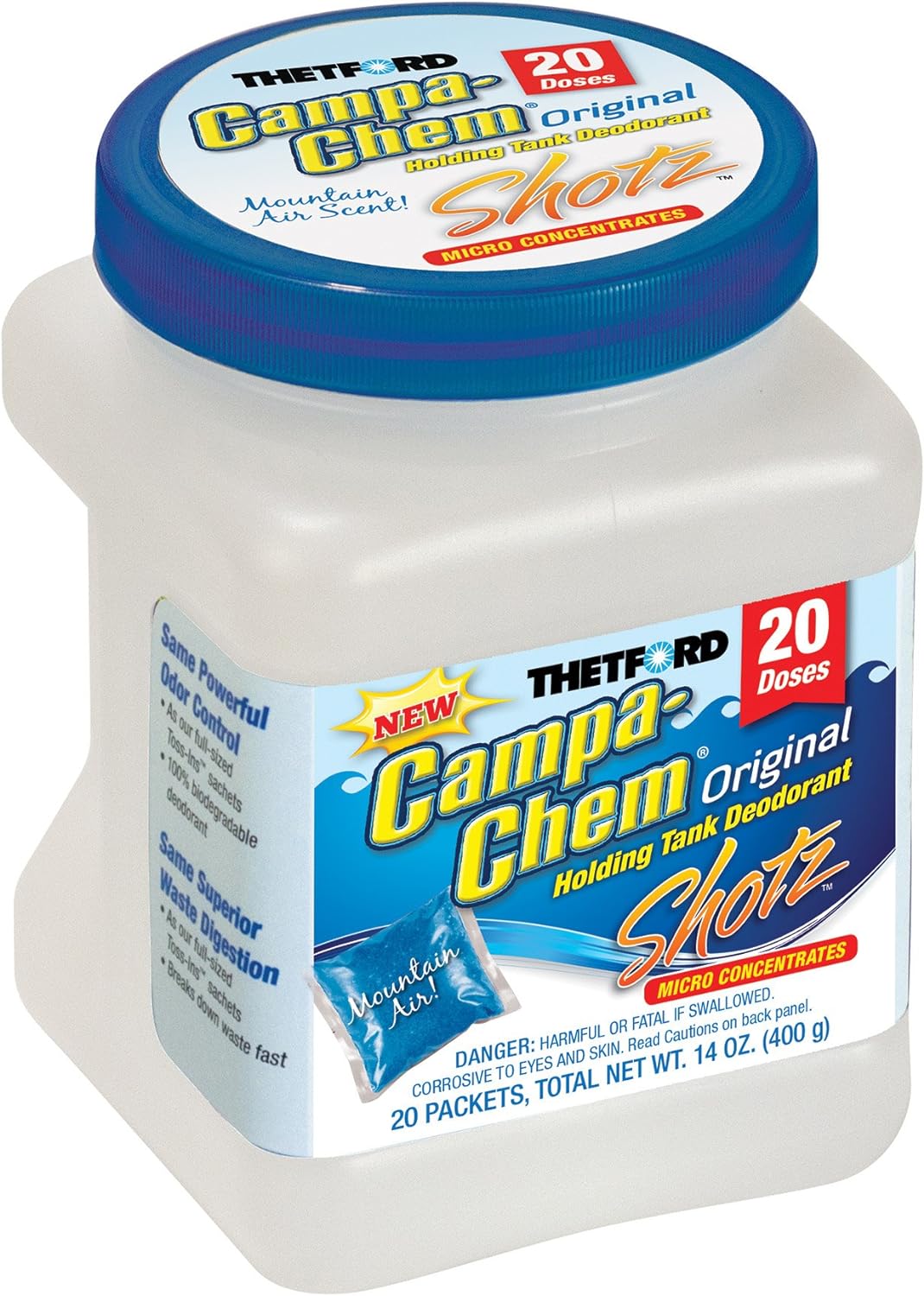 Campa-Chem Shotz - Micro Concentrated RV Holding Tank Treatment, 20 packets 14 oz